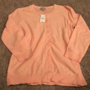 Coral button front cardigan.